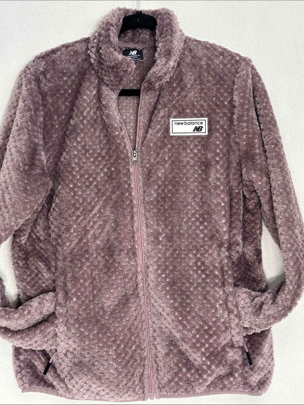 New Balance Plush Zip-Up Jacket in Mauve